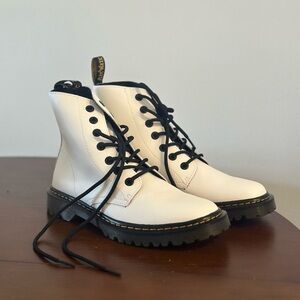 Dr. Martens White Leather Women's Boots